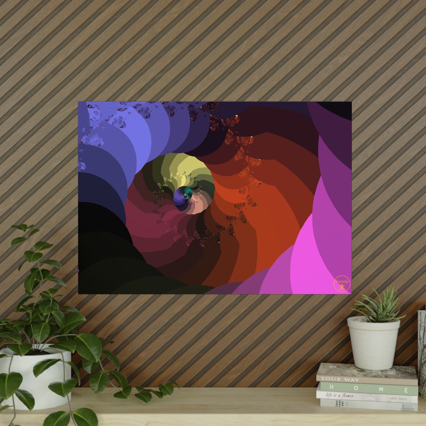 Psychedelic Abstract Wall Art | Trippy Spiral Print | Colorful Fractal Poster | Modern Aesthetic Home Decor