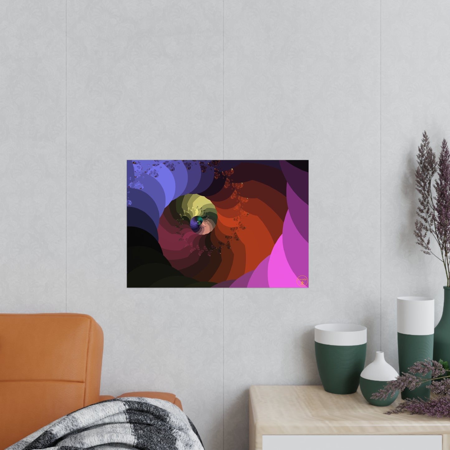 Psychedelic Abstract Wall Art | Trippy Spiral Print | Colorful Fractal Poster | Modern Aesthetic Home Decor