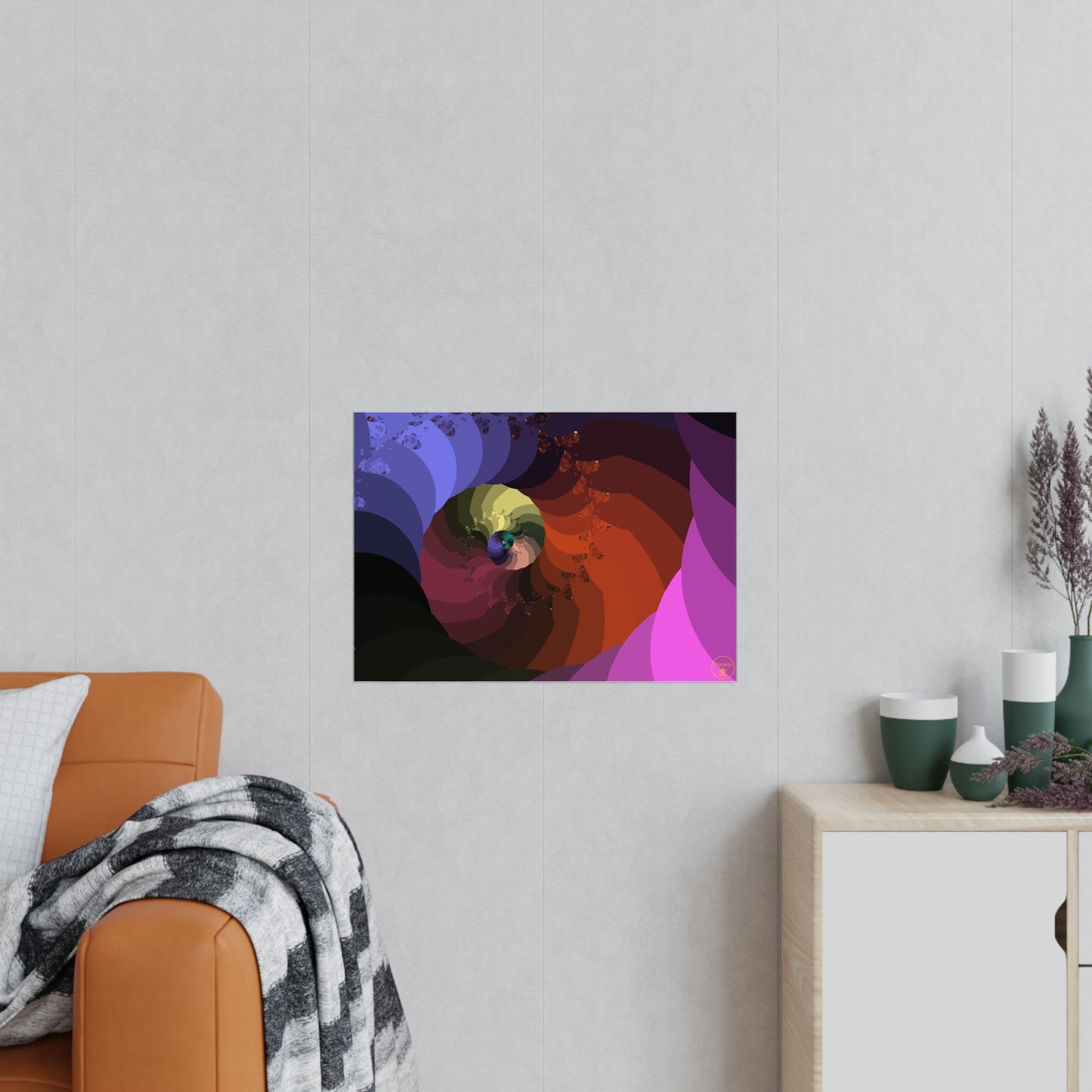 Psychedelic Abstract Wall Art | Trippy Spiral Print | Colorful Fractal Poster | Modern Aesthetic Home Decor