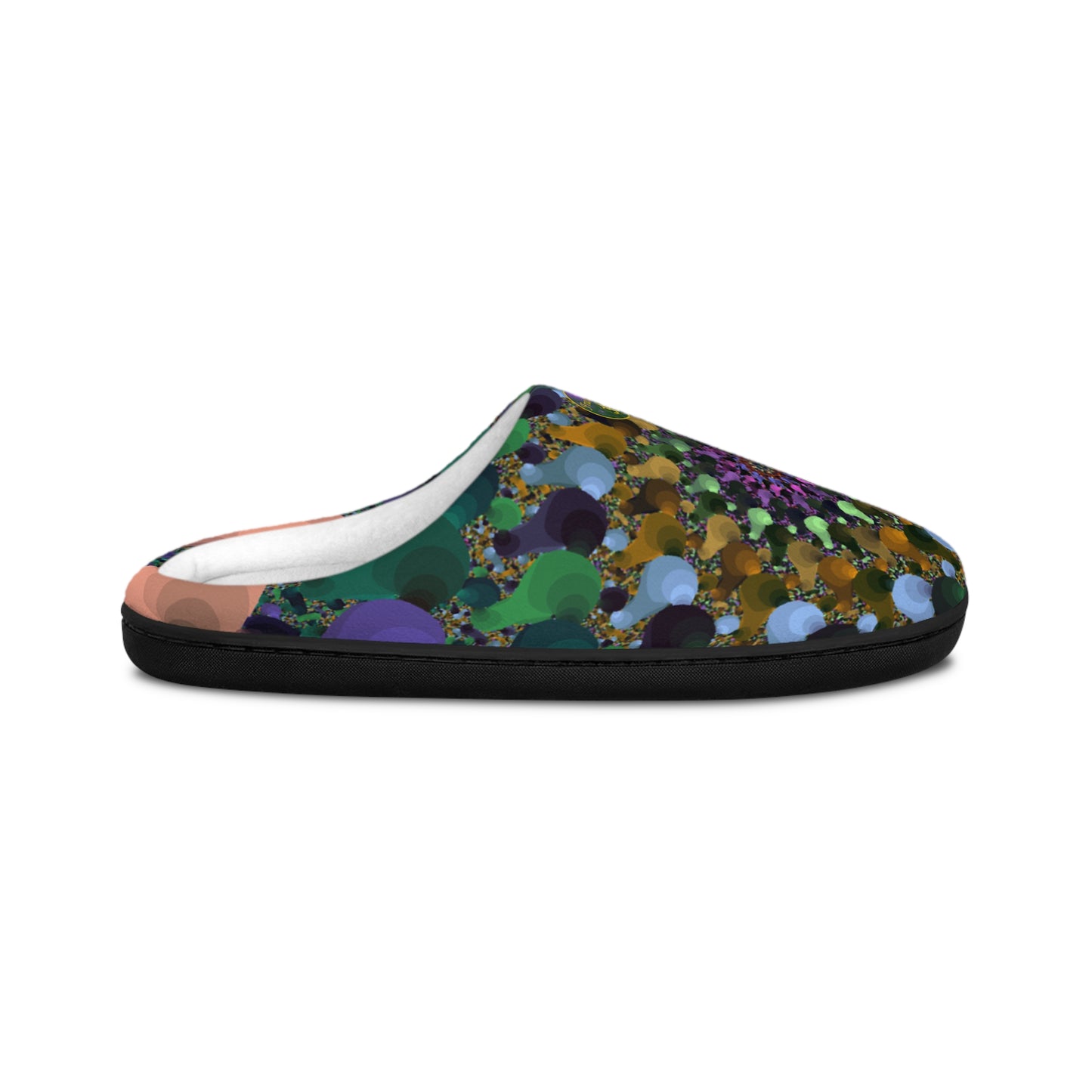 Mens Indoor Slippers | Psychedelic Kaleidoscope Slip On House Shoes | Cozy Abstract Lounge Footwear | Soft and Warm Home Slippers