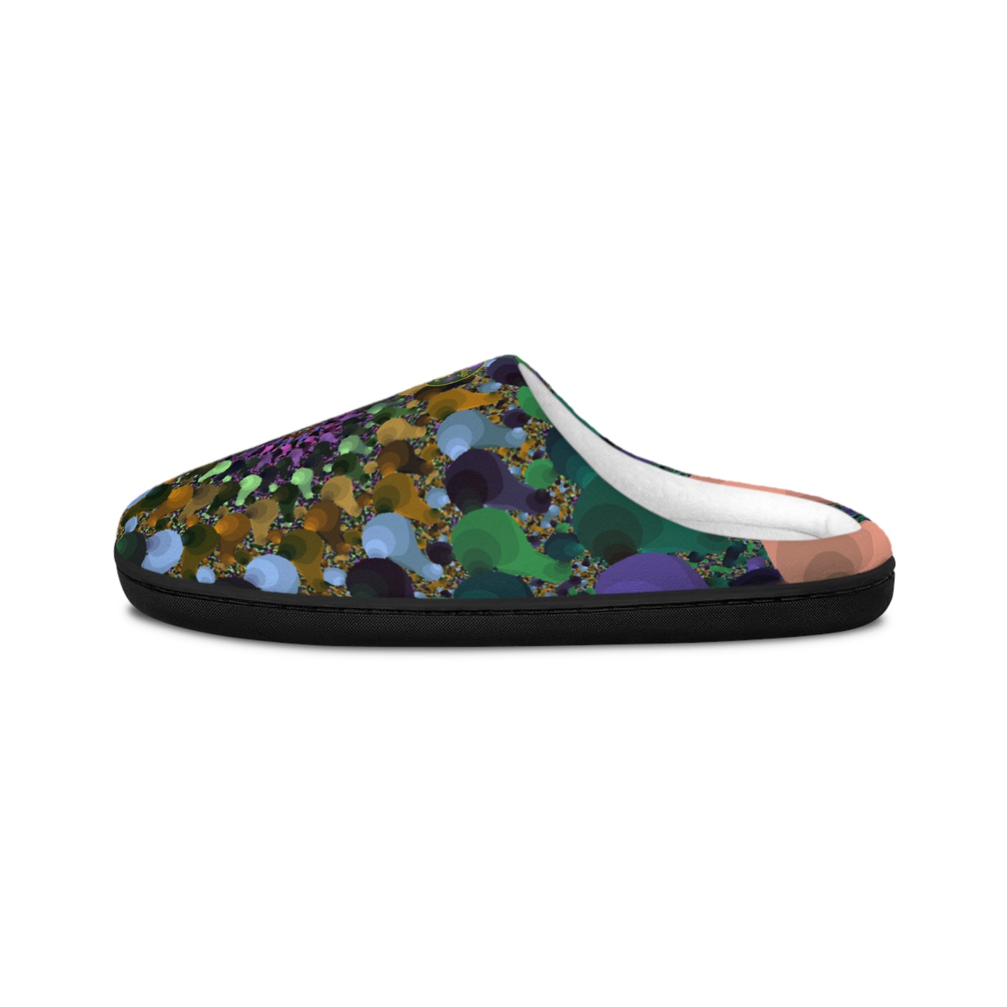 Mens Indoor Slippers | Psychedelic Kaleidoscope Slip On House Shoes | Cozy Abstract Lounge Footwear | Soft and Warm Home Slippers