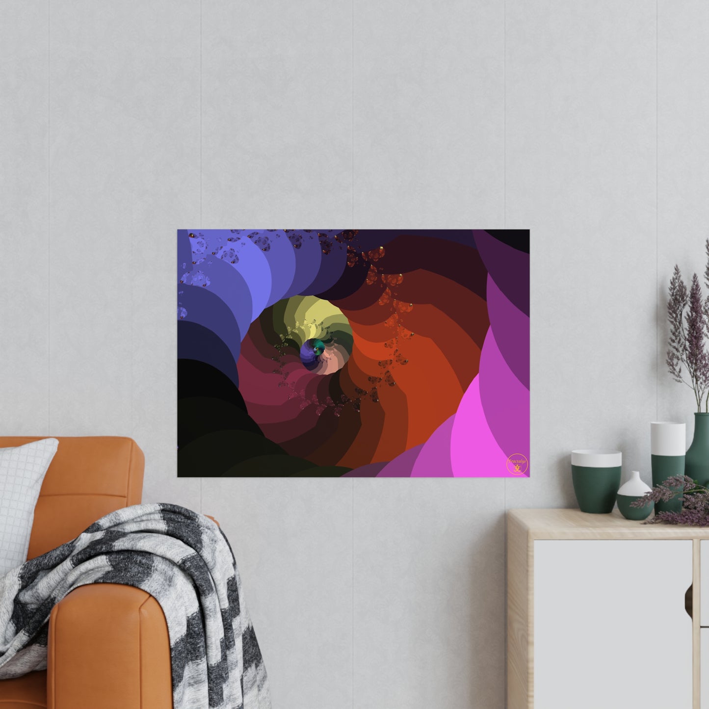 Psychedelic Abstract Wall Art | Trippy Spiral Print | Colorful Fractal Poster | Modern Aesthetic Home Decor