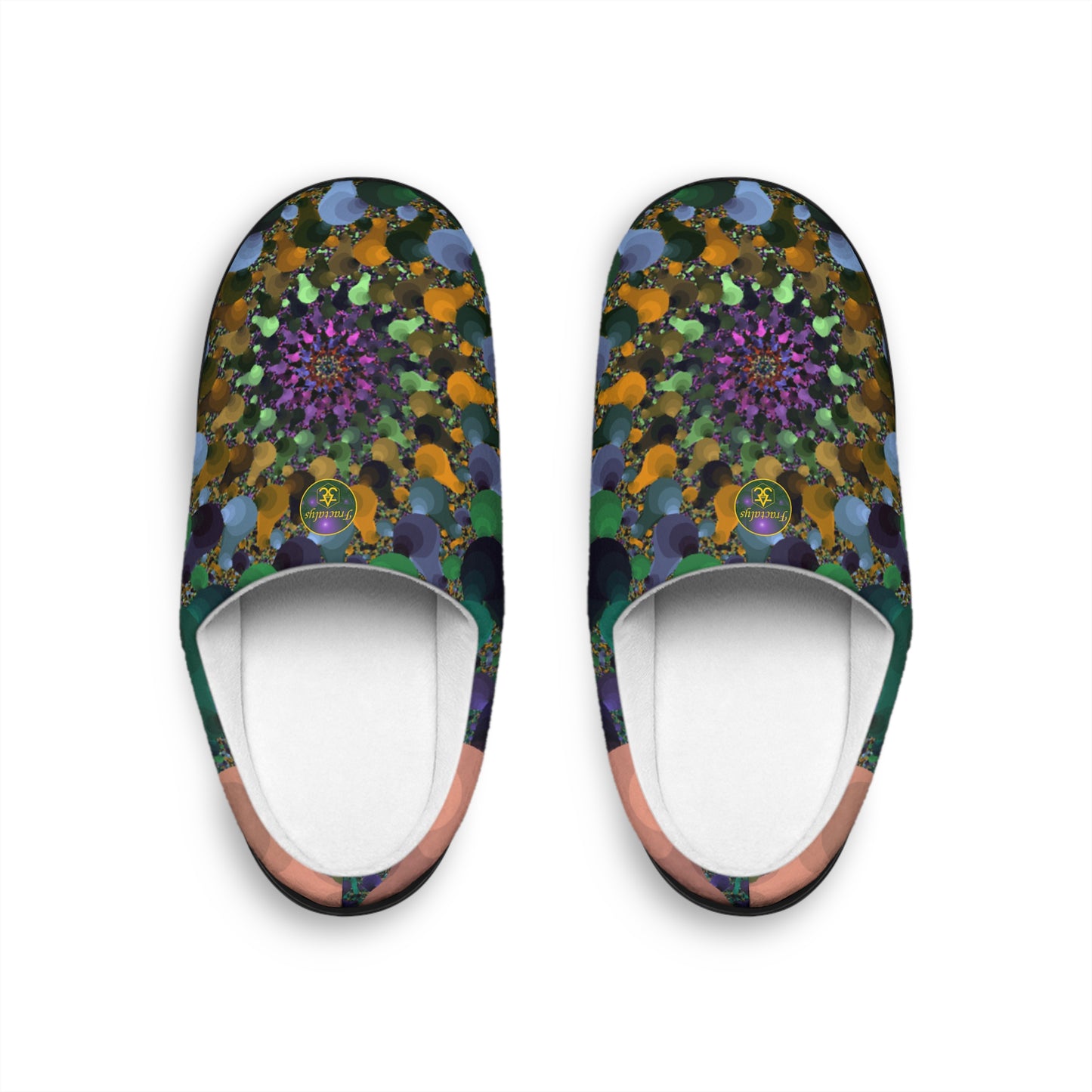 Mens Indoor Slippers | Psychedelic Kaleidoscope Slip On House Shoes | Cozy Abstract Lounge Footwear | Soft and Warm Home Slippers