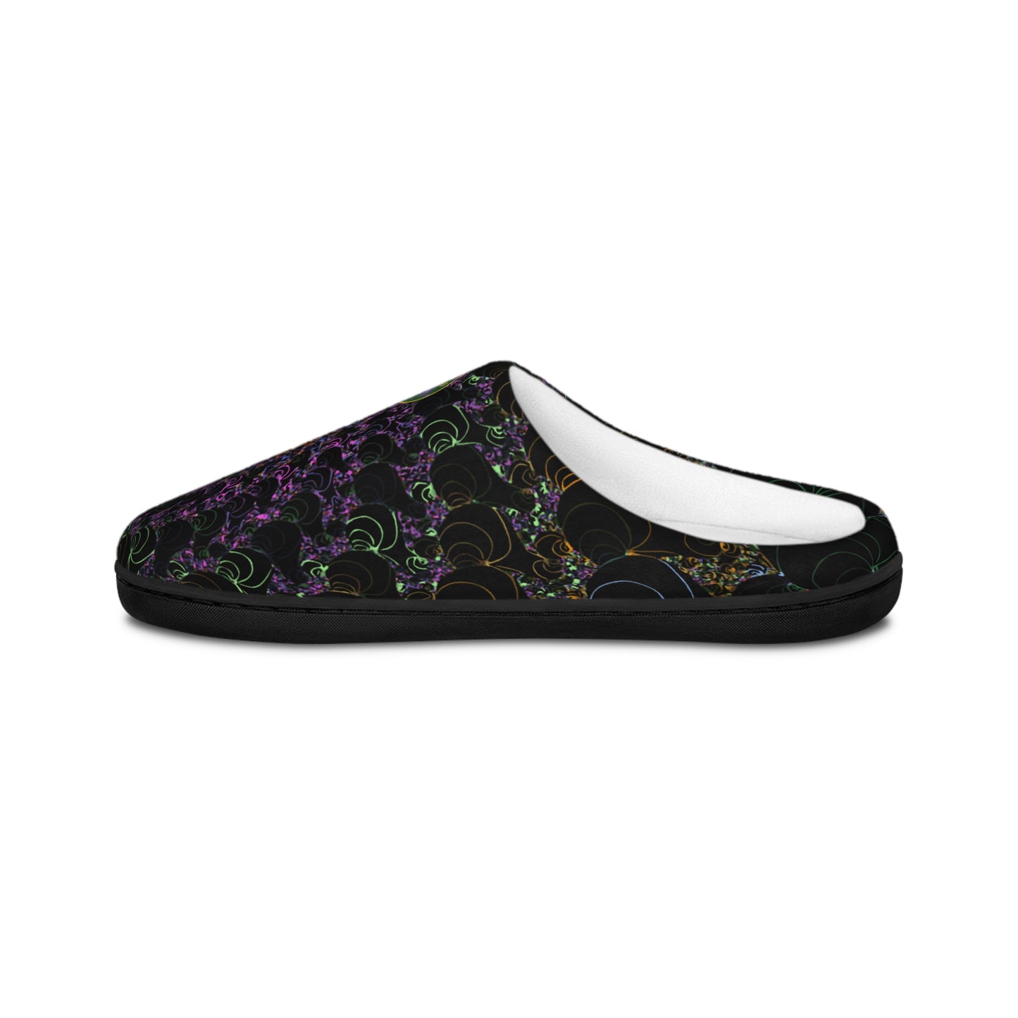 Mens Indoor Slippers | Trippy Spiral Slip On House Shoes | Cozy Aesthetic Lounge Footwear | Soft and Warm Home Slippers