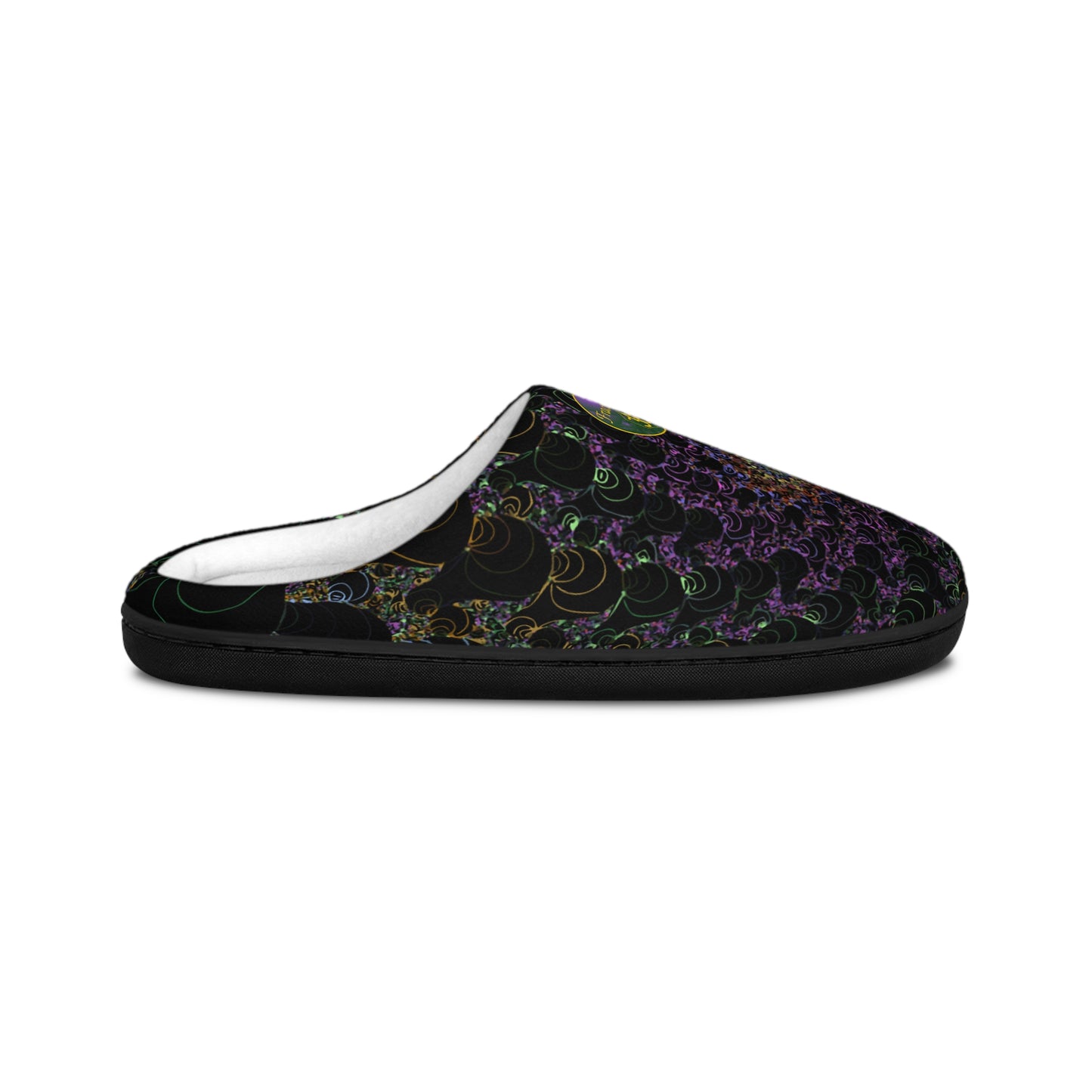 Mens Indoor Slippers | Trippy Spiral Slip On House Shoes | Cozy Aesthetic Lounge Footwear | Soft and Warm Home Slippers