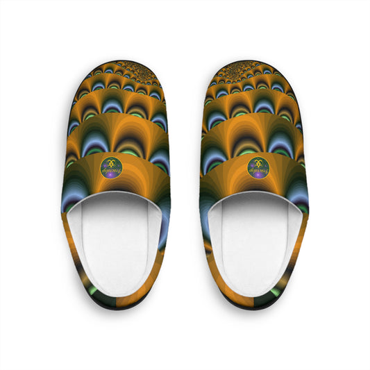 Mens Indoor Slippers | Cozy Slip On House Shoes | Abstract Pattern Lounge Footwear | Warm and Soft Home Slippers