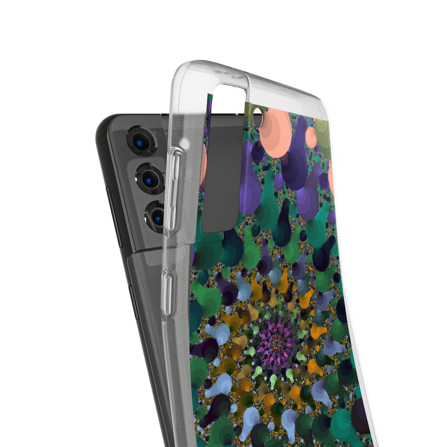 Kaleidoscope Spiral Abstract Soft Phone Case Trendy Artistic Cover for iPhone and Samsung