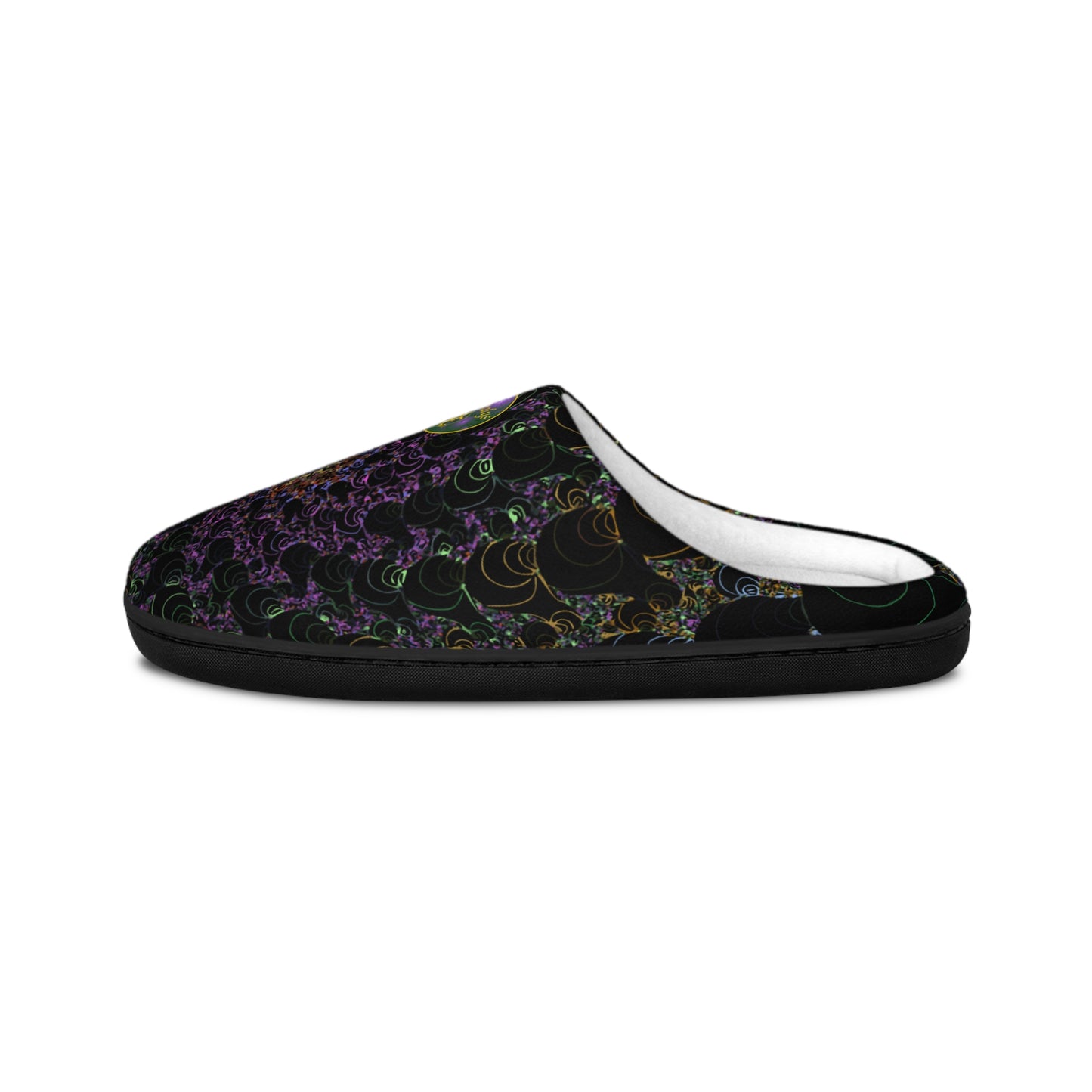 Mens Indoor Slippers | Trippy Spiral Slip On House Shoes | Cozy Aesthetic Lounge Footwear | Soft and Warm Home Slippers