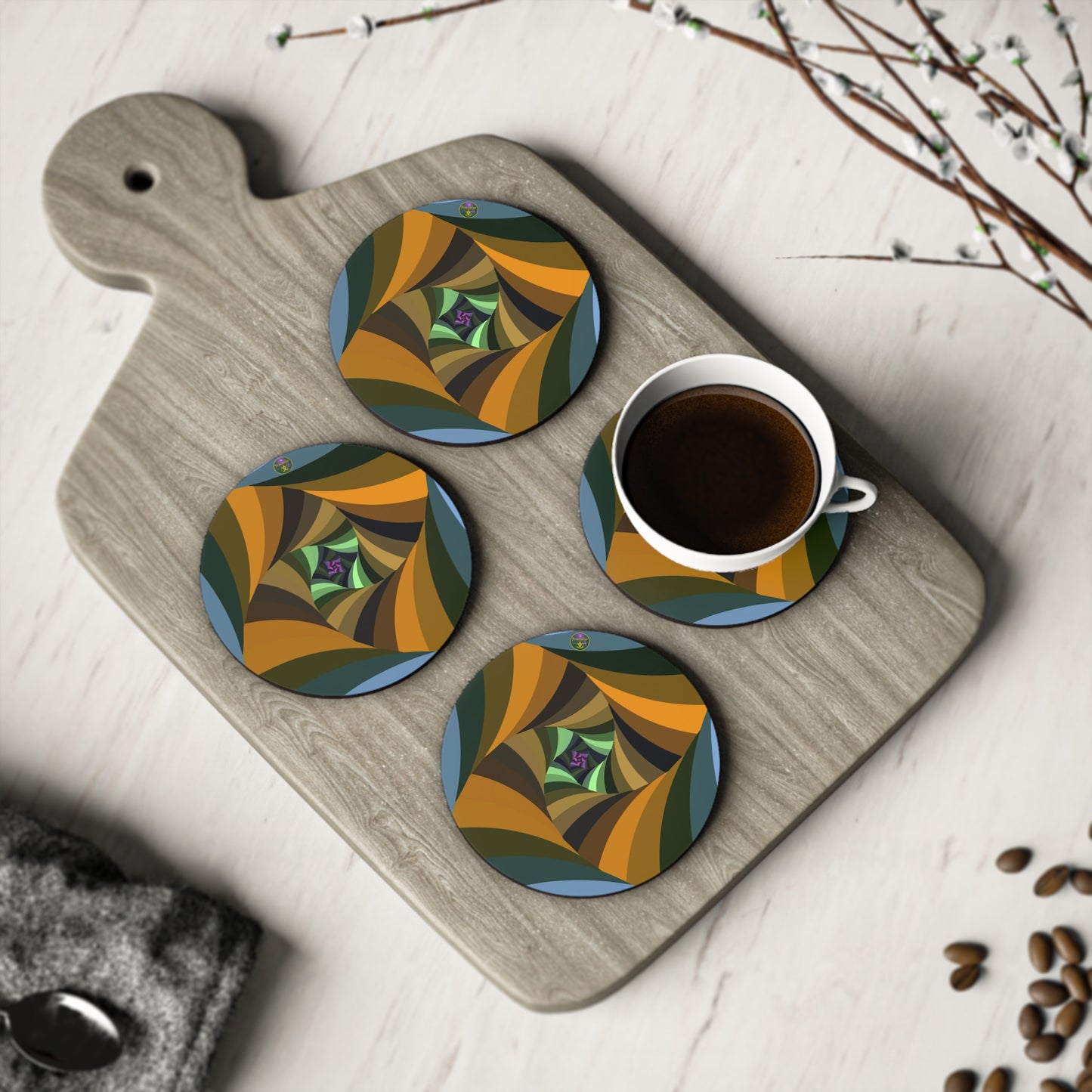 Decorative Coasters Set for Home, Kitchen, and Dining Table - Unique Hostess Gift, Housewarming