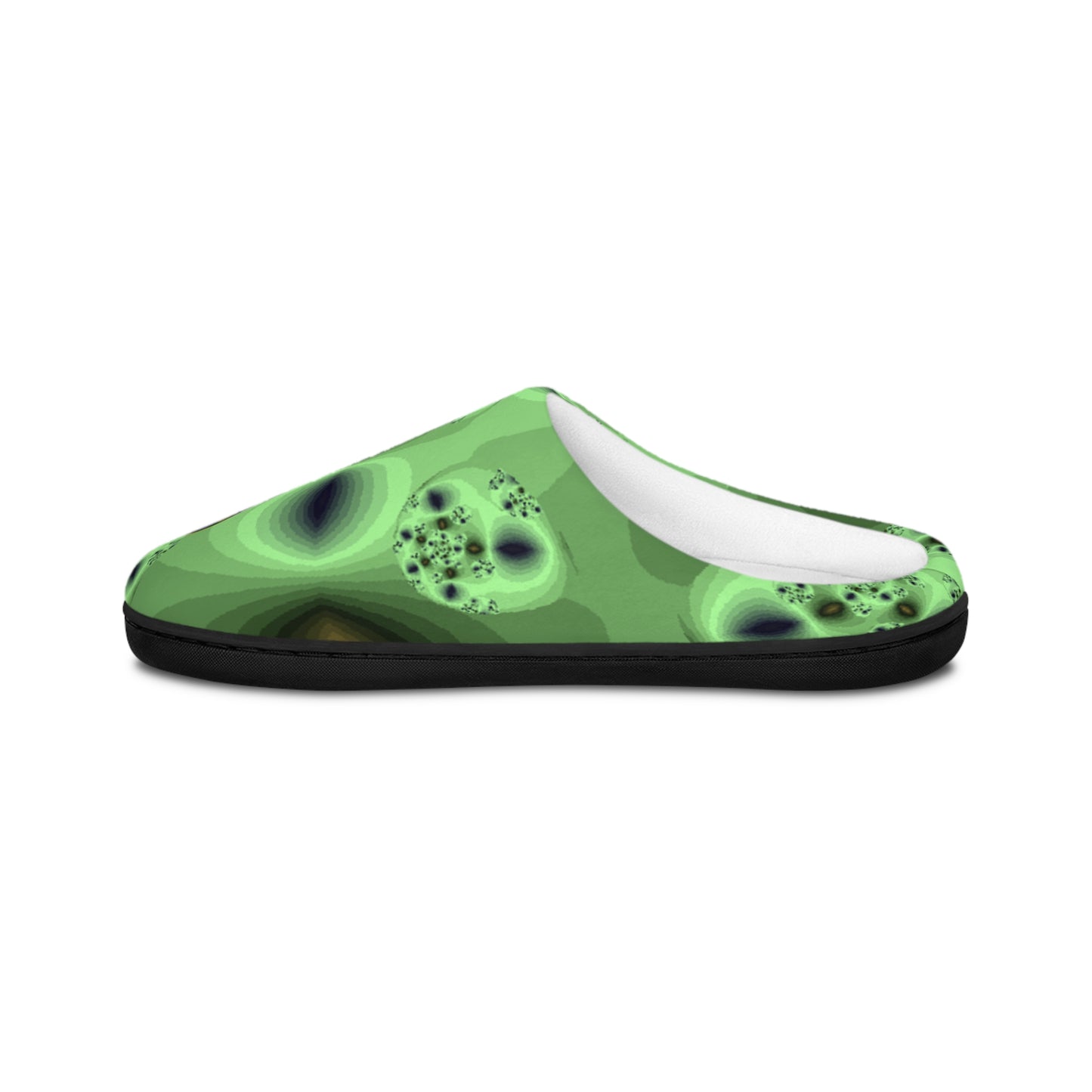 Mens Indoor Slippers | Cozy Slip On House Shoes | Futuristic Green Lounge Footwear | Warm and Soft Home Slippers